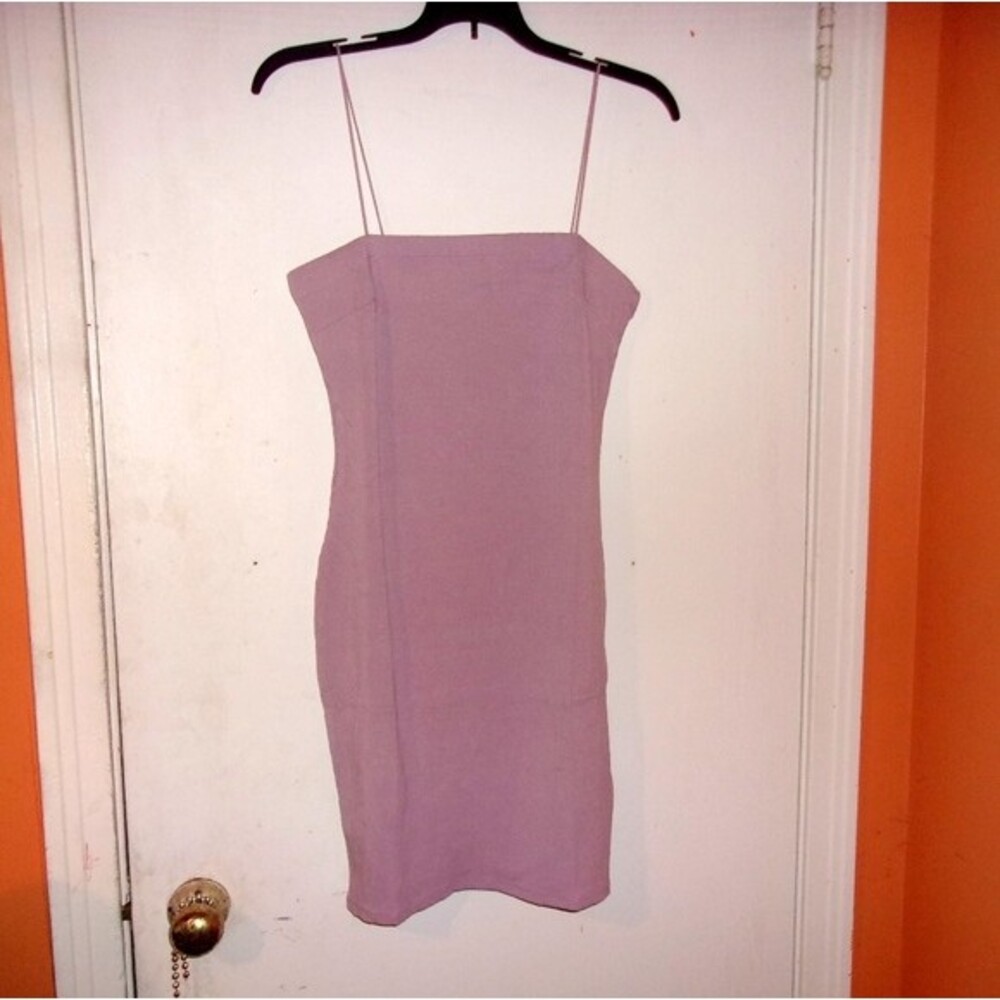 Active Usa Large Mauve Ribbed Cami Mini Dress